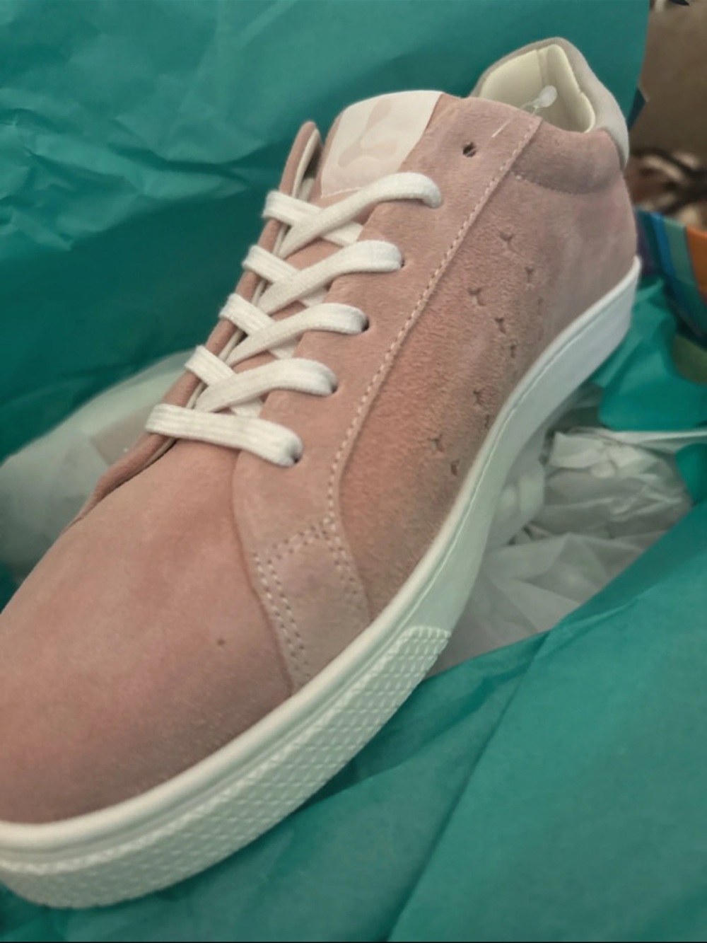 Women’s Low-Top Suede Sneaker in Blush Pink
